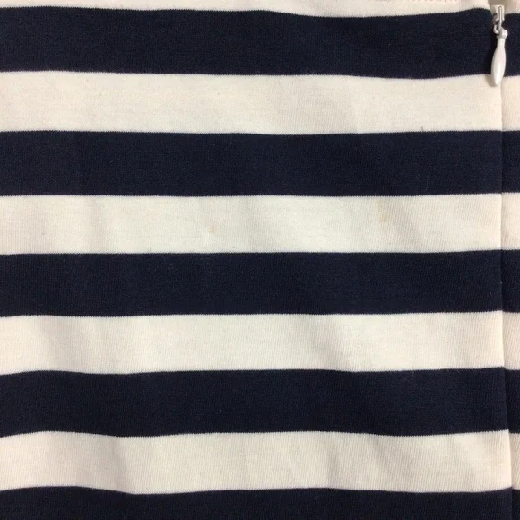 NWT J. Crew Asymmetrical Striped Peplum Ruffle Top Small Navy White - Picture 6 of 6